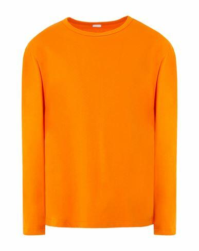 8 By Yoox Organic Cotton Basic L/sleeve T-shirt Man T-shirt Orange Organic cotton Cover