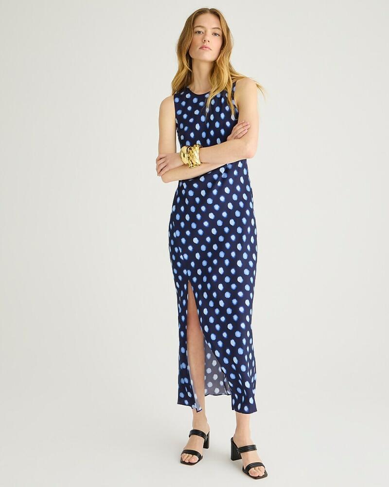 J.Crew High-neck slip dress in dot drapey cupro Cover