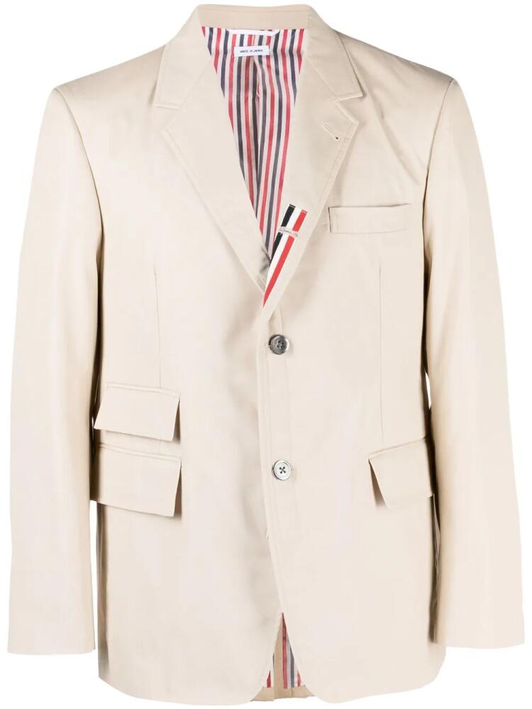 Thom Browne flap-pockets single-breasted jacket - Neutrals Cover