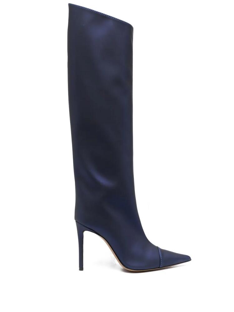 Alexandre Vauthier pointed-toe knee-length 115mm boots - Blue Cover