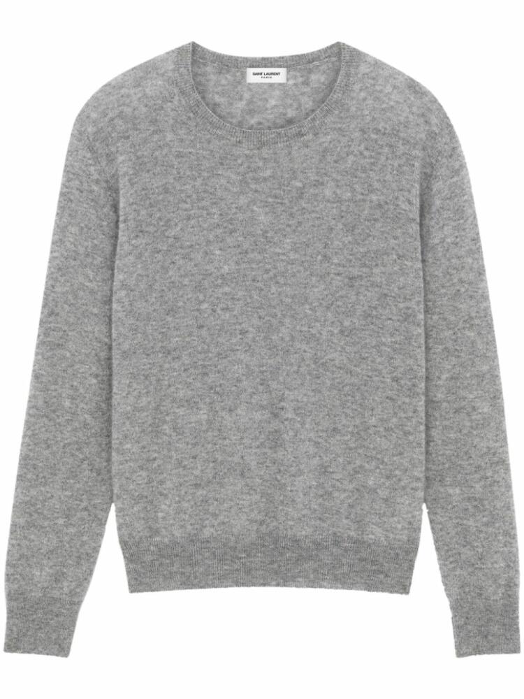 Saint Laurent mélange-effect cashmere-silk jumper - Grey Cover