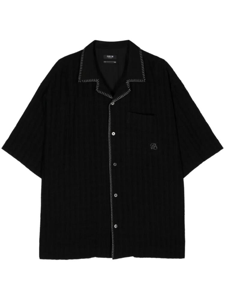 FIVE CM short-sleeve cotton-blend shirt - Black Cover