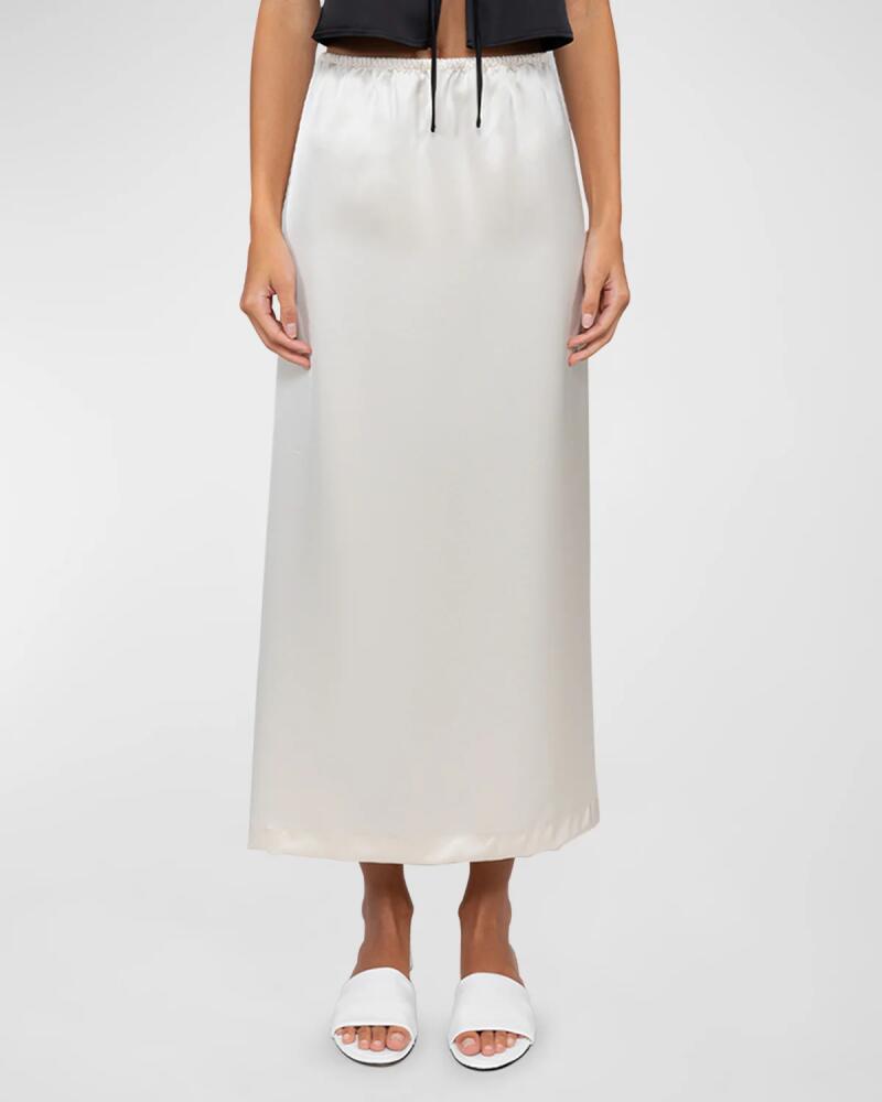 LESET Barb Satin Midi Skirt Cover