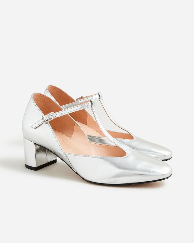 J.Crew Millie T-strap heels in metallic leather Cover