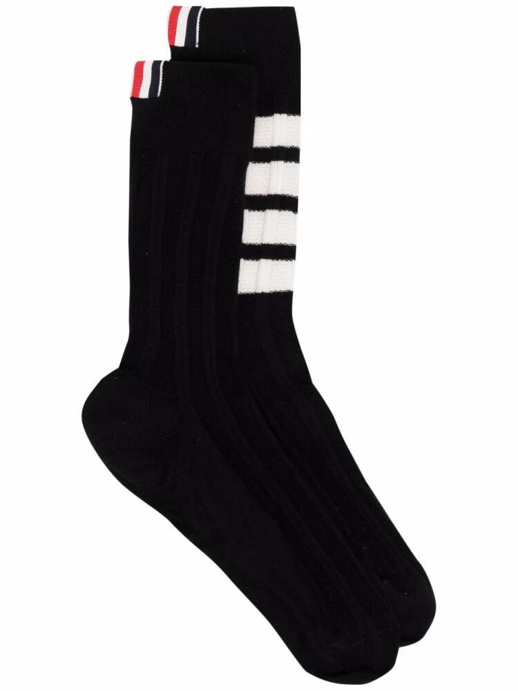 Thom Browne 4-Bar striped socks - Black Cover