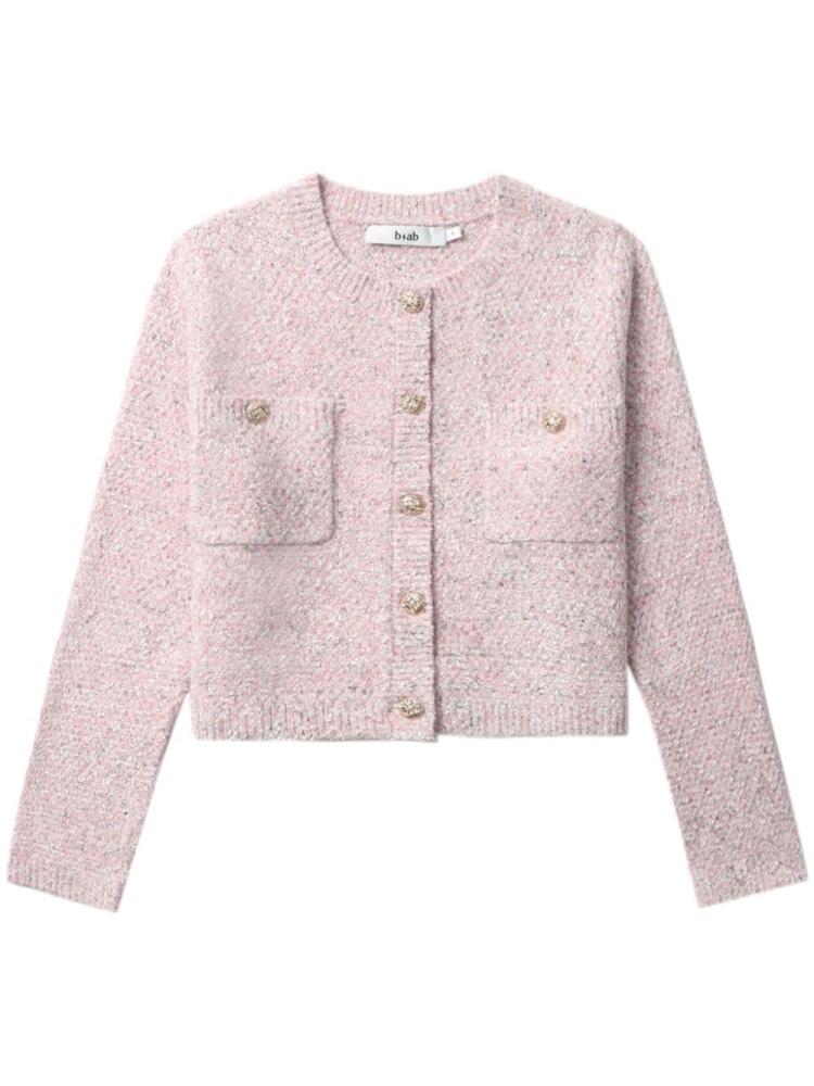 b+ab mélange-effect knitted cardigan - Pink Cover