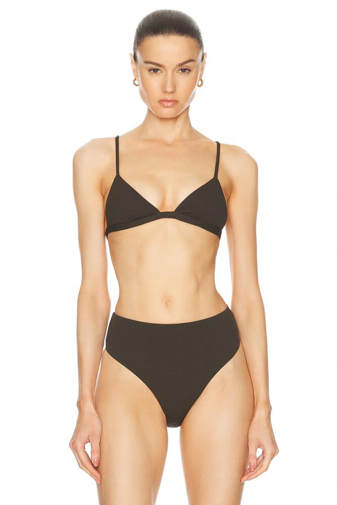 Matteau Petite Triangle Bikini Top in Army Cover