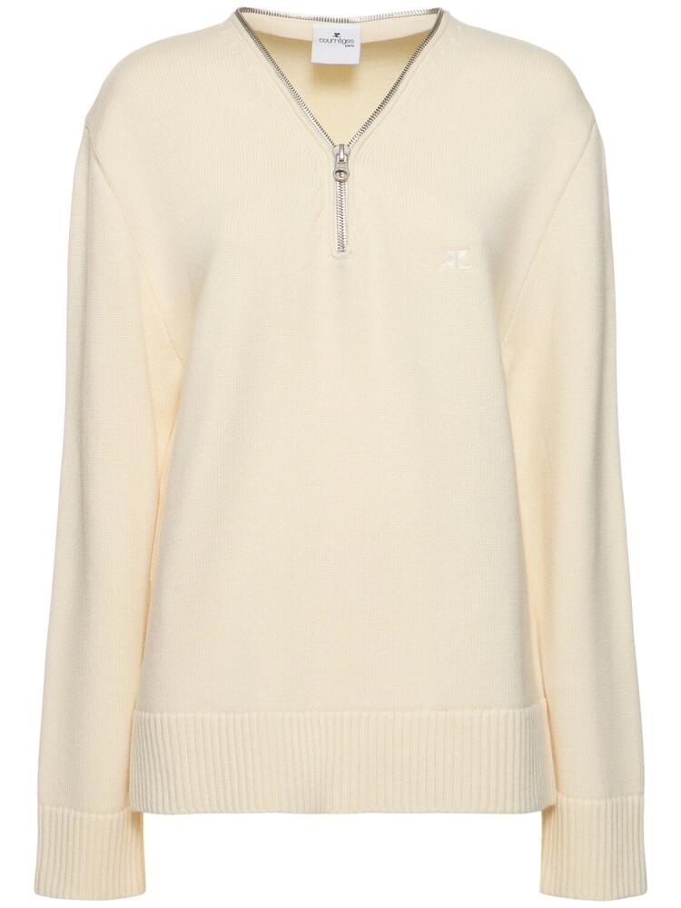 COURREGES Zipped Wool Sweater Cover