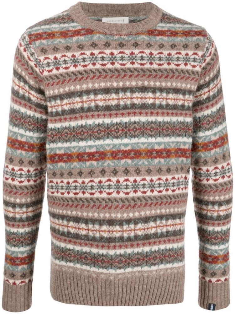 Mackintosh IMPULSE Fair Isle knit jumper - Brown Cover