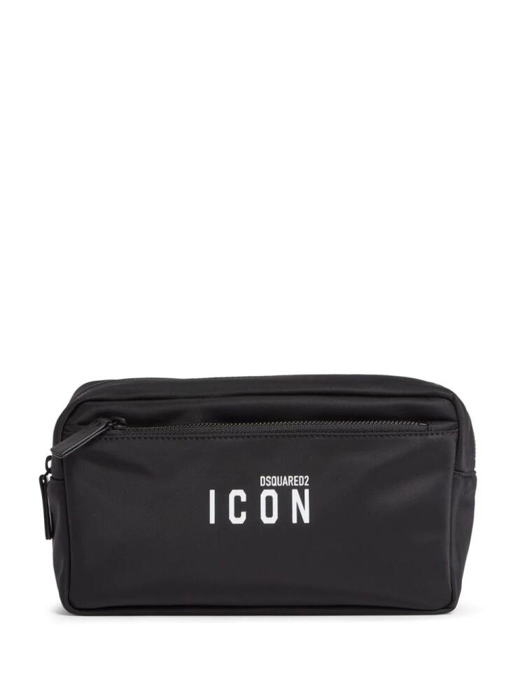 DSQUARED2 logo-print wash bag - Black Cover