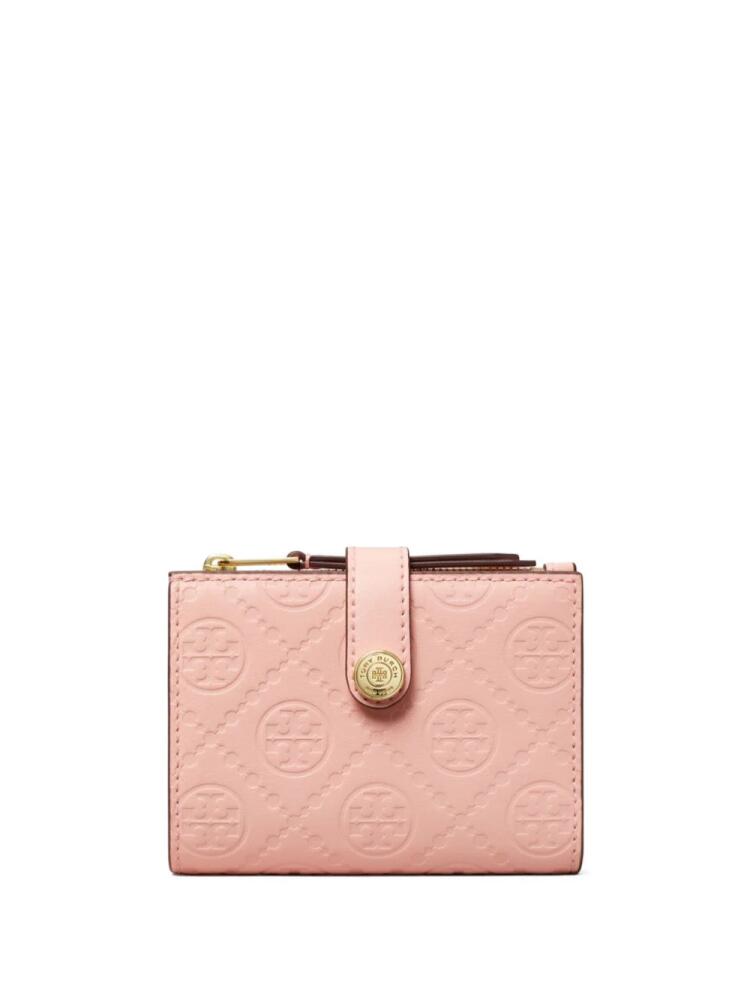 Tory Burch T-monogram bi-fold leather wallet - Pink Cover