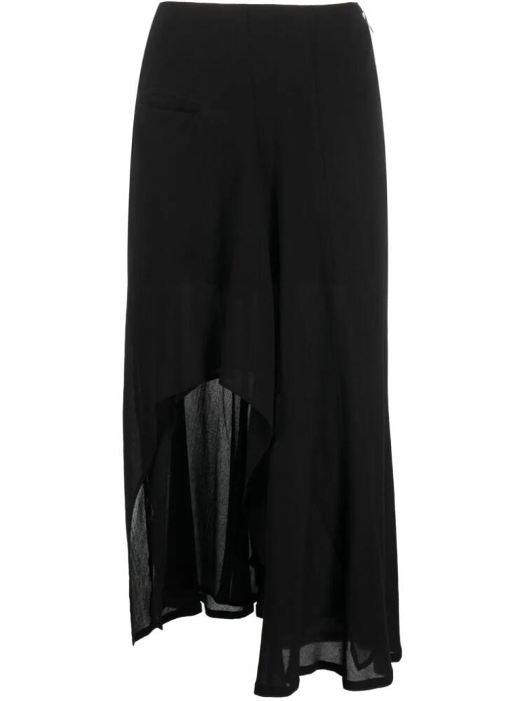 Yohji Yamamoto asymmetric midi skirt - Black Cover