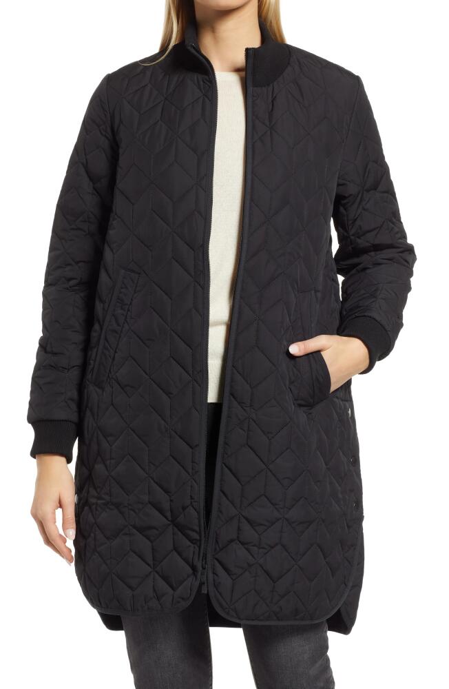 Ilse Jacobsen Isle Jacobsen Long Quilted Jacket in Black Cover