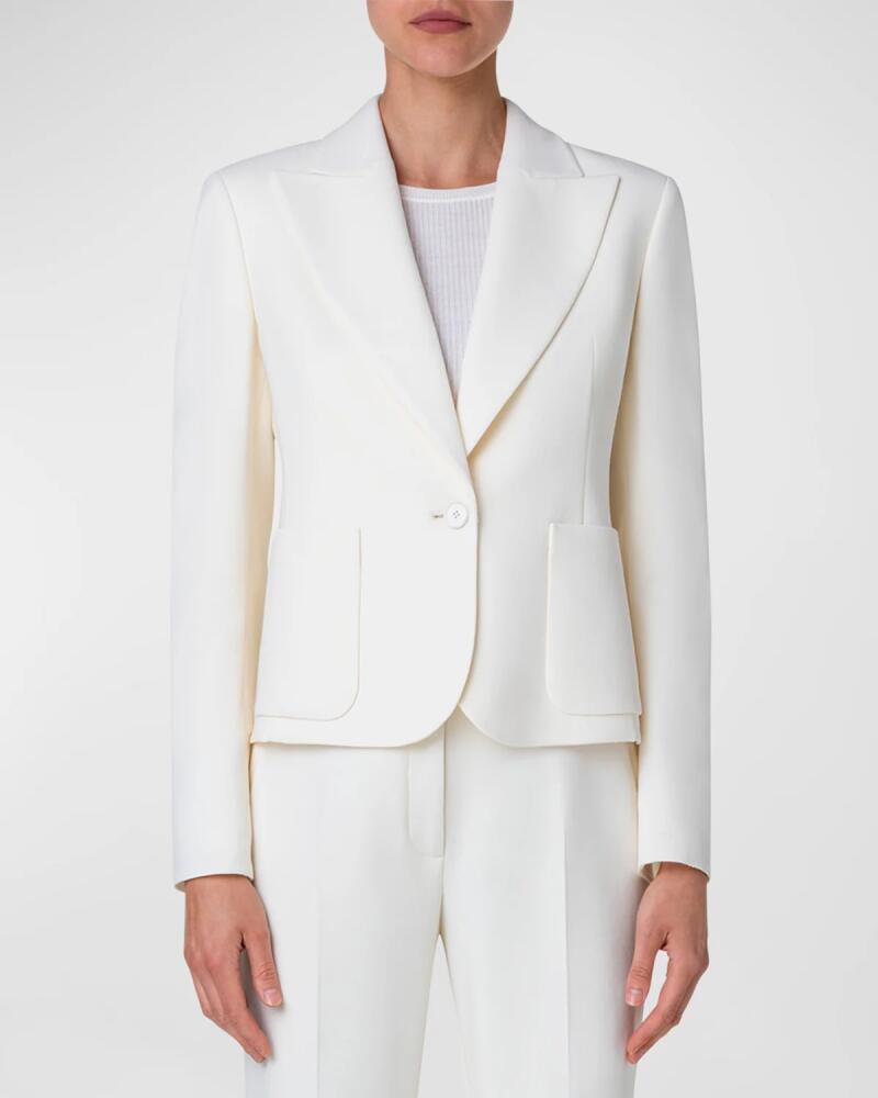 Akris Single-Breasted Wool Double-Face Stretch Tailored Jacket Cover