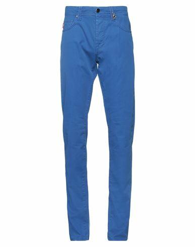 Tramarossa Man Pants Bright blue Cotton, Elastane Cover