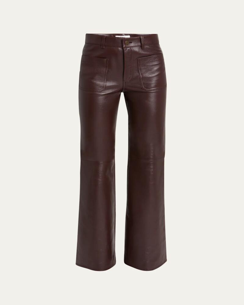 Chloe Wide Leg Leather Trousers Cover