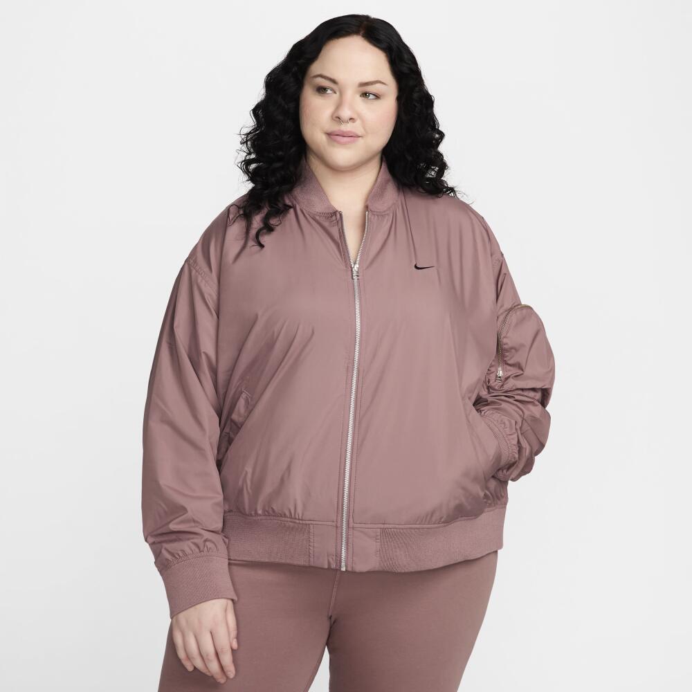 Women's Nike Sportswear Essential Oversized Bomber Jacket (Plus Size) in Purple Cover