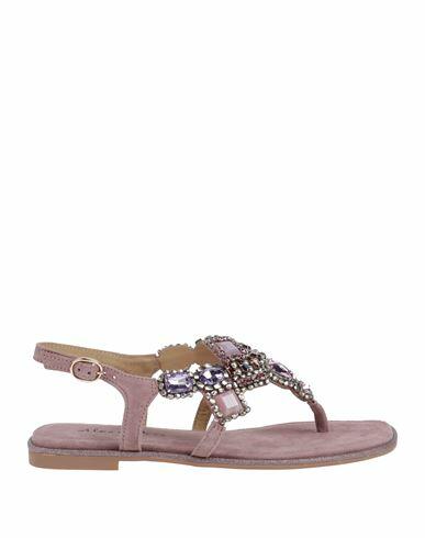 Alma En Pena. Woman Thong sandal Pastel pink Soft Leather Cover