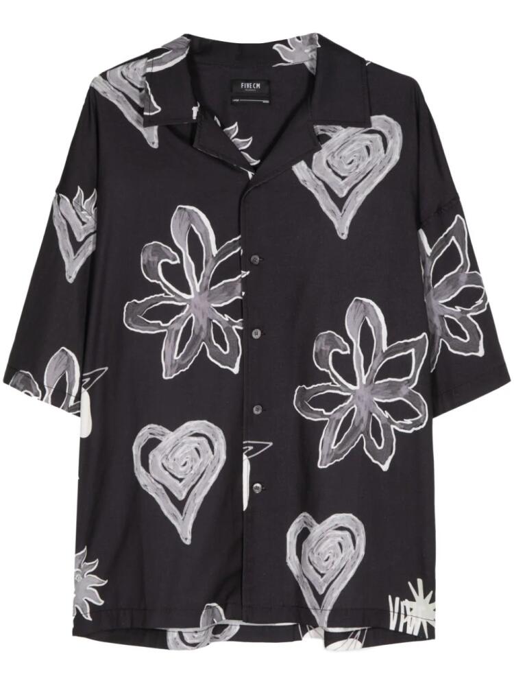 FIVE CM floral-print cotton-blend shirt - Black Cover