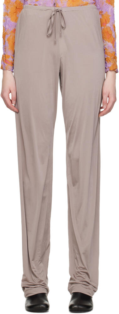 Dries Van Noten Taupe Drawstring Trousers Cover