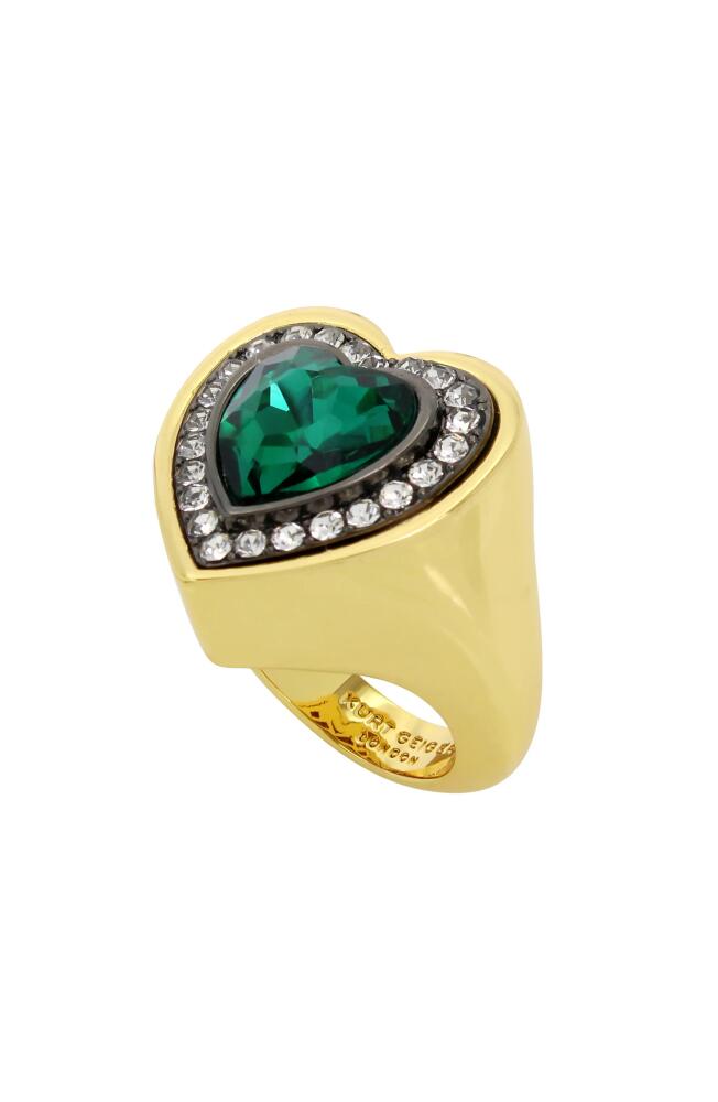 Kurt Geiger London Heart Halo Cocktail Ring in Green Cover