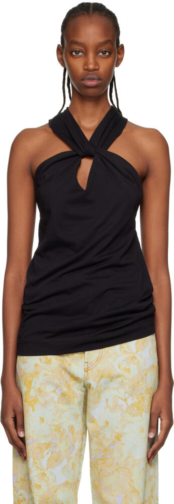 Dries Van Noten Black Halter Tank Top Cover