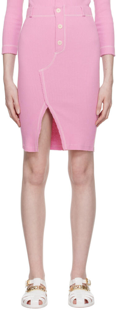 Moschino Jeans Pink Vented Midi Skirt Cover