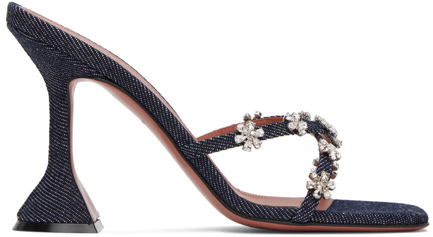 Amina Muaddi Indigo Lily 95 Heeled Sandals Cover