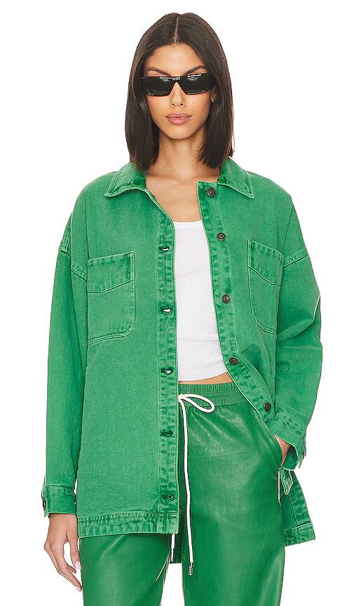 Free People x We The Free Madison City Twill Jacket In Kelly Green in Green Cover