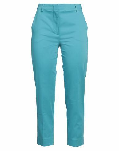 Max Mara Woman Pants Turquoise Cotton, Elastane Cover