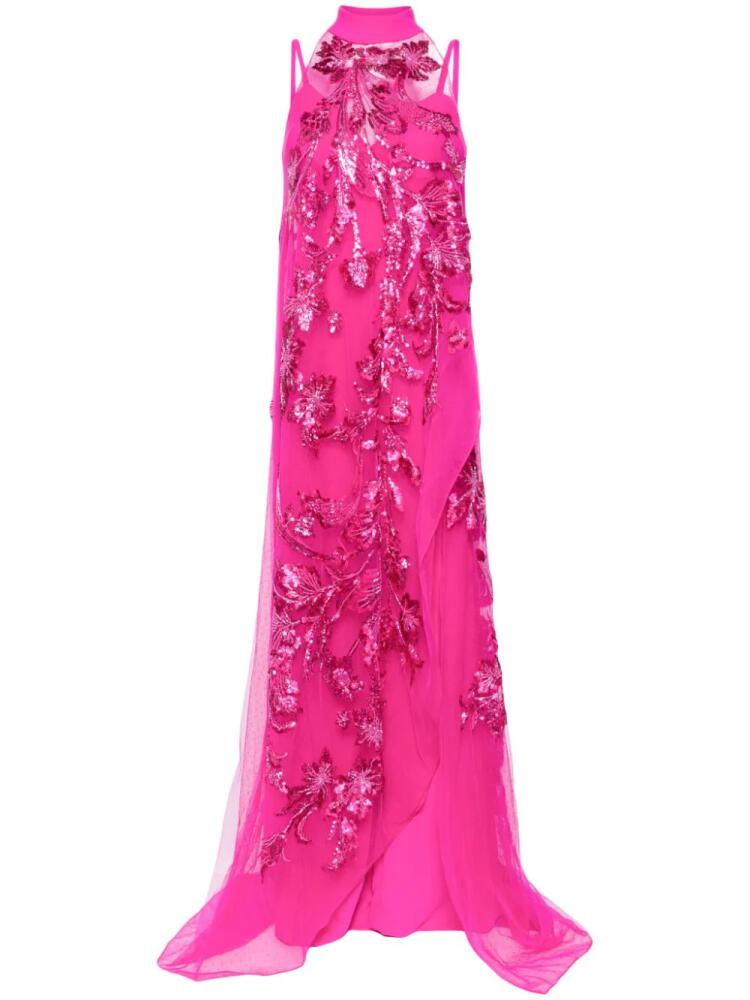 Saiid Kobeisy sequin-embellished wide-leg jumpsuit - Pink Cover