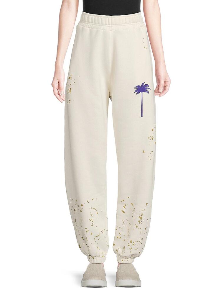 Palm Angels Women's PxP Painted Graphic Sweatpants - Butter Cover