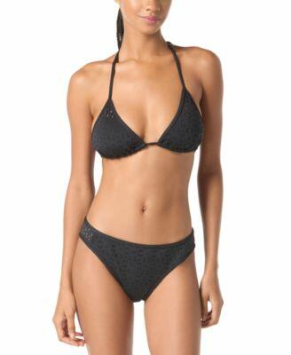 Michael Michael Kors Womens Laser Cut Triangle Bikini Top Laser Cut Bikini Bottoms Cover