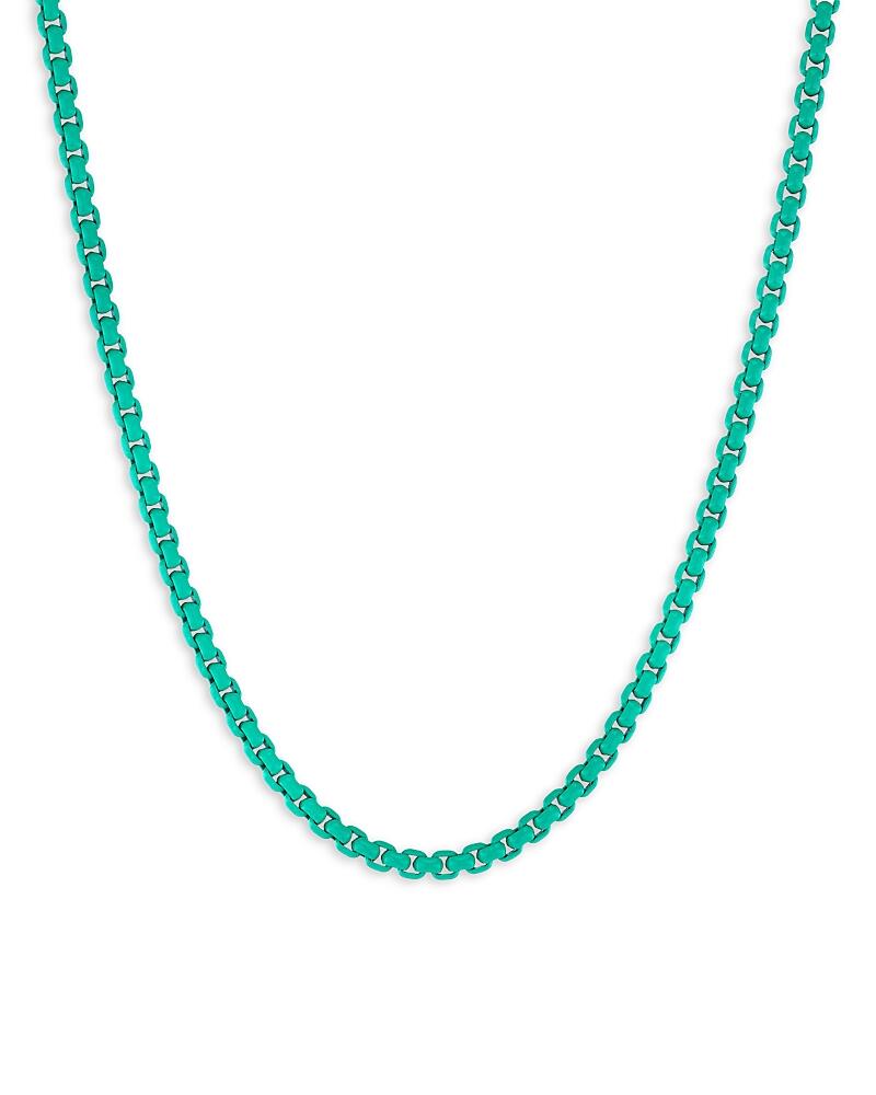 David Yurman Dy Bel Aire Box Chain Necklace in Turquoise Colored Acrylic with 14K Yellow Gold Accent, 18 Cover