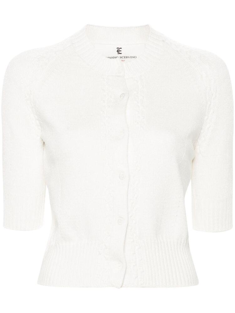 Ermanno Scervino short-sleeve cropped cardigan - White Cover