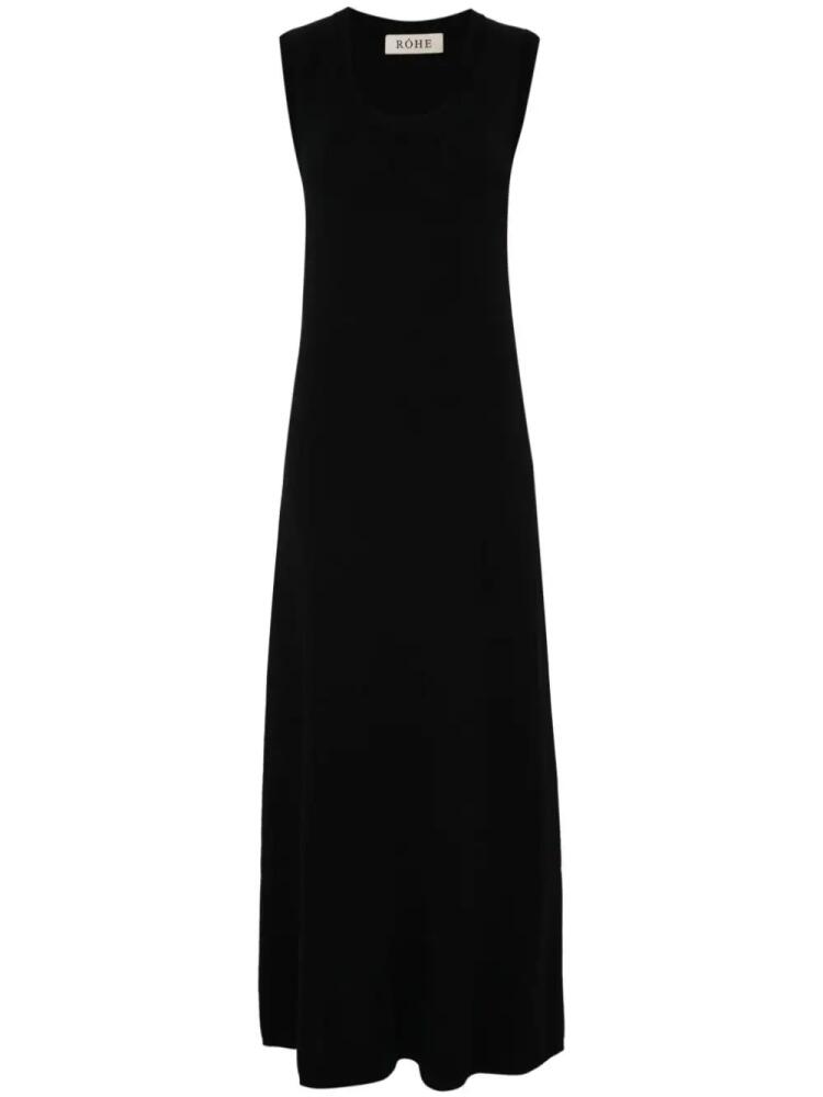 Róhe scoop-neck knitted midi dress - Black Cover