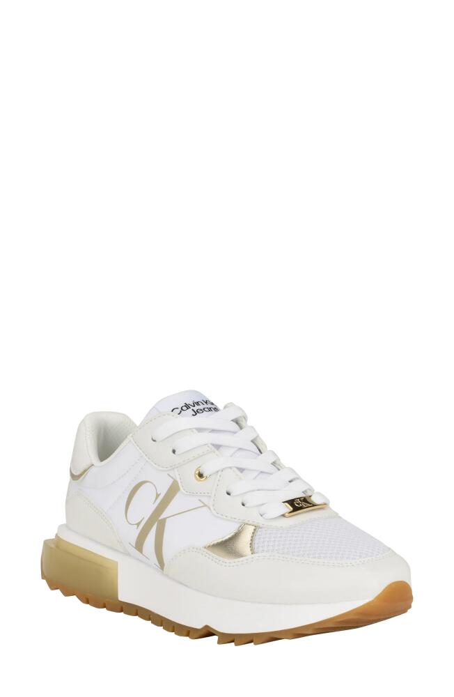 Calvin Klein Magalee Sneaker in White/gold Cover