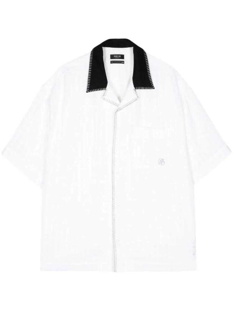 FIVE CM short-sleeve cotton-blend shirt - White Cover