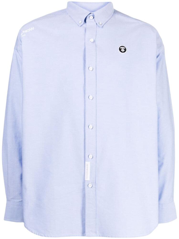 AAPE BY *A BATHING APE® logo-patch cotton shirt - Blue Cover