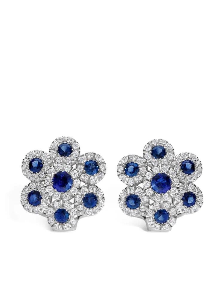 LEO PIZZO 18kt white gold Augusta sapphire and diamond earrings - Silver Cover