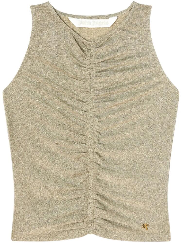 Palm Angels ruched lurex tank top - Gold Cover