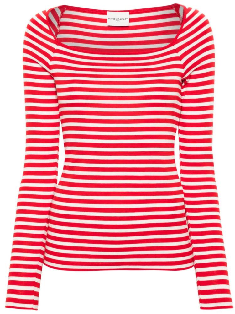 Claudie Pierlot striped cotton T-shirt - Red Cover