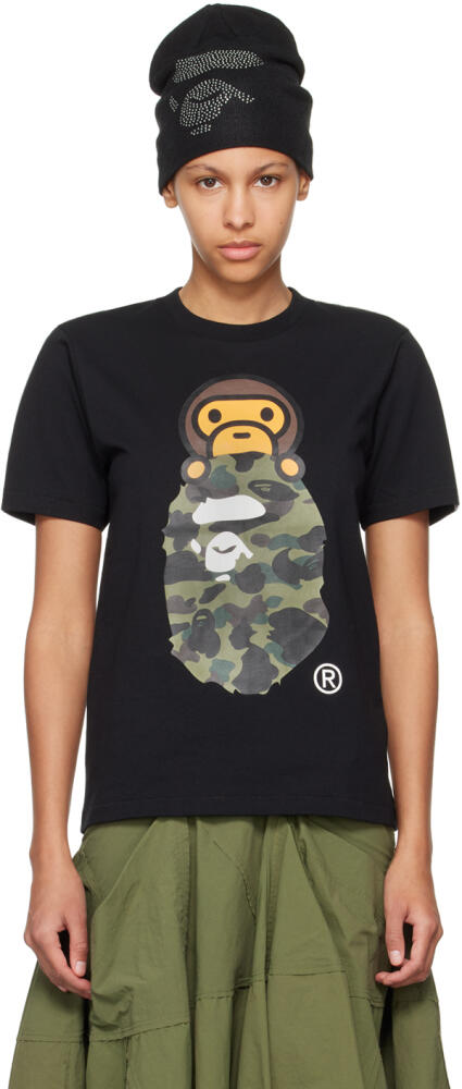 BAPE Black 1st Camo Milo On Ape Head T-Shirt Cover