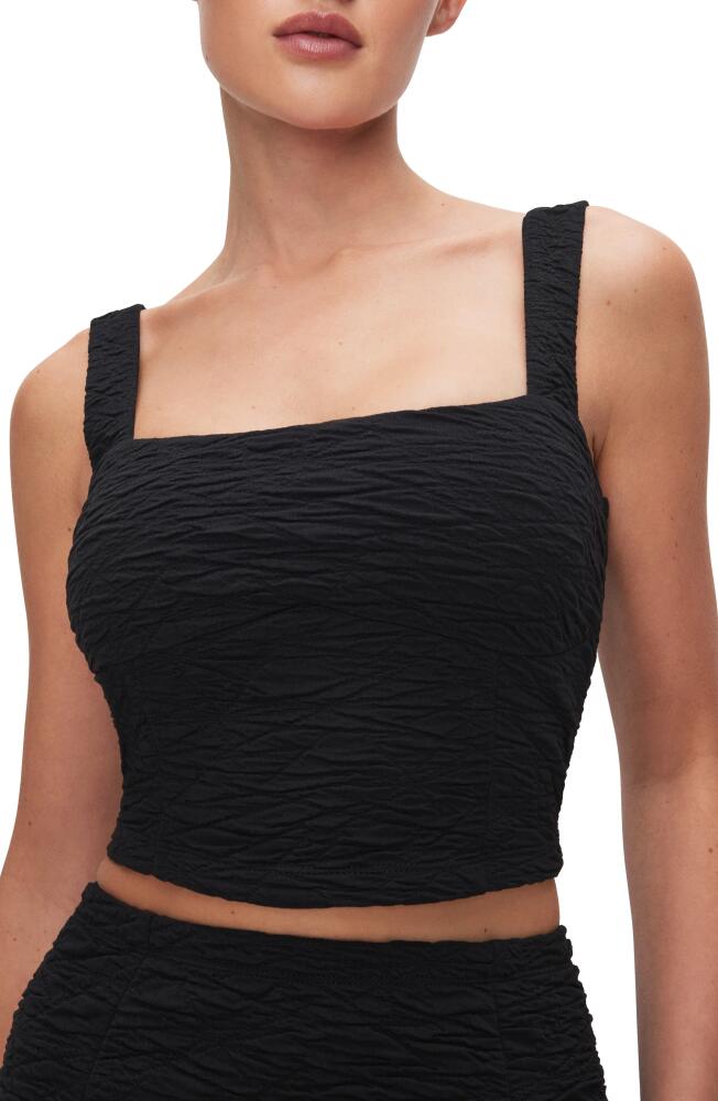 Good American Scrunched Crop Tank in Black001 Cover