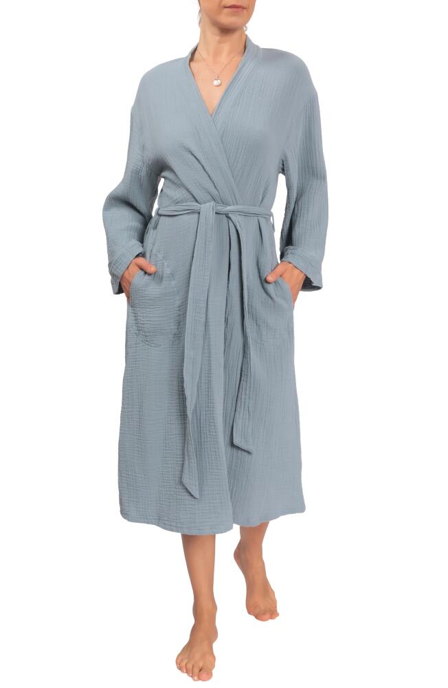 Everyday Ritual Nora Cotton Gauze Robe in Desert Blue Cover