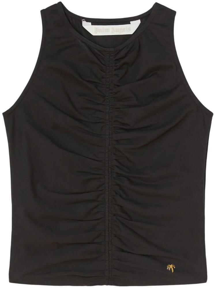 Palm Angels ruched stretch-cotton tank top - Black Cover