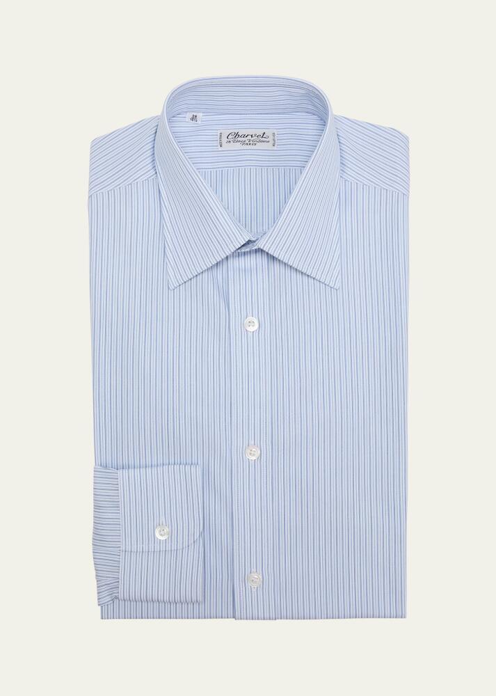 Charvet Men's Multi-Stripe Point-Collar Dress Shirt Cover