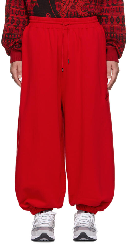 LU'U DAN Red Baggy Bontan Lounge Pants Cover