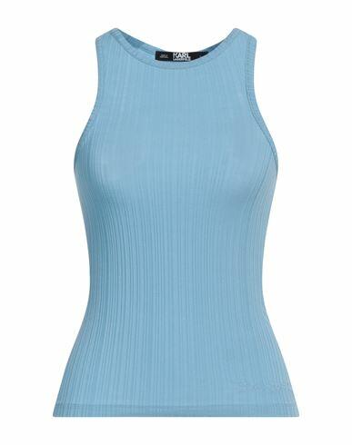 Karl Lagerfeld Woman Tank top Light blue Lyocell, Elastane Cover