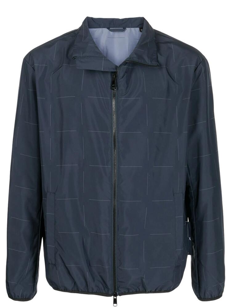 Armani Exchange geometric-print blouson jacket - Blue Cover